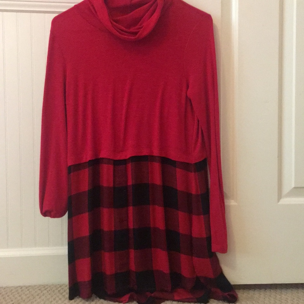 long sleeve red dress